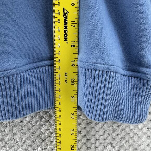 Columbia Sweater S Sky Blue Pull On Hoodie Varsity Pocket Long Sleeves Stretch - Picture 3 of 10